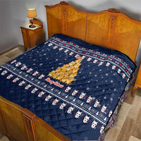 Meowy Catmas Quilt with Orange Cats Christmas Tree and Snowflake Pattern Design - Wonder Print Shop