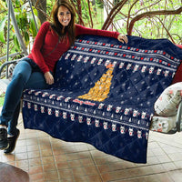 Meowy Catmas Quilt with Orange Cats Christmas Tree and Snowflake Pattern Design - Wonder Print Shop