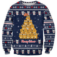 Meowy Catmas Sweatshirt with Orange Cats Christmas Tree and Snowflake Pattern Design - Wonder Print Shop