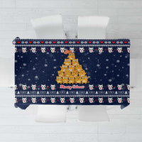 Meowy Catmas Tablecloth with Orange Cats Christmas Tree and Snowflake Pattern Design - Wonder Print Shop