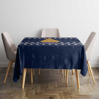 Meowy Catmas Tablecloth with Orange Cats Christmas Tree and Snowflake Pattern Design - Wonder Print Shop