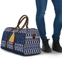 Meowy Catmas Travel Bag with Orange Cats Christmas Tree and Snowflake Pattern Design - Wonder Print Shop