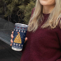 Meowy Catmas Tumbler Cup with Orange Cats Christmas Tree and Snowflake Pattern Design - Wonder Print Shop