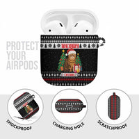 Meowy Catmas AirPods Case with Tabby Cat Santa Hat and Christmas Tree Gift Pattern Design - Wonder Print Shop