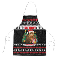 Meowy Catmas Apron with Tabby Cat Santa Hat and Christmas Tree Gift Pattern Design - Wonder Print Shop
