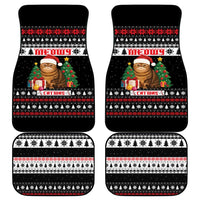 Meowy Catmas Car Mats with Tabby Cat Santa Hat and Christmas Tree Gift Pattern Design - Wonder Print Shop