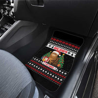 Meowy Catmas Car Mats with Tabby Cat Santa Hat and Christmas Tree Gift Pattern Design - Wonder Print Shop