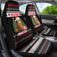Meowy Catmas Car Seat Cover with Tabby Cat Santa Hat and Christmas Tree Gift Pattern Design - Wonder Print Shop