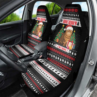 Meowy Catmas Car Seat Cover with Tabby Cat Santa Hat and Christmas Tree Gift Pattern Design - Wonder Print Shop