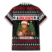 Meowy Catmas Family Matching Mermaid Dress and Hawaiian Shirt with Tabby Cat Santa Hat and Christmas Tree Gift Pattern Design - Wonder Print Shop