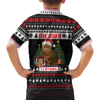 Meowy Catmas Hawaiian Shirt with Tabby Cat Santa Hat and Christmas Tree Gift Pattern Design - Wonder Print Shop