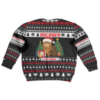 Meowy Catmas Kid Ugly Christmas Sweater with Tabby Cat Santa Hat and Christmas Tree Gift Pattern Design - Wonder Print Shop