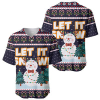 Let It Snow Christmas Baseball Jersey Funny Xmas Holiday Patterns - Wonder Print Shop