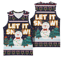 Let It Snow Christmas Basketball Jersey Funny Xmas Holiday Patterns - Wonder Print Shop