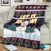 Let It Snow Christmas Blanket Funny Xmas Holiday Patterns - Wonder Print Shop