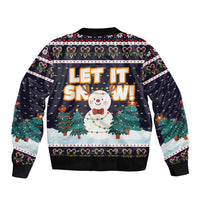 Let It Snow Christmas Bomber Jacket Funny Xmas Holiday Patterns - Wonder Print Shop