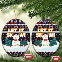 Let It Snow Christmas Ceramic Ornament Funny Xmas Holiday Patterns - Wonder Print Shop