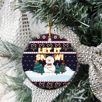 Let It Snow Christmas Ceramic Ornament Funny Xmas Holiday Patterns - Wonder Print Shop