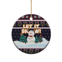 Let It Snow Christmas Ceramic Ornament Funny Xmas Holiday Patterns - Wonder Print Shop