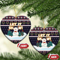 Let It Snow Christmas Ceramic Ornament Funny Xmas Holiday Patterns - Wonder Print Shop