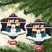 Let It Snow Christmas Ceramic Ornament Funny Xmas Holiday Patterns - Wonder Print Shop