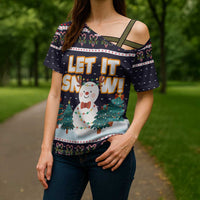 Let It Snow Christmas Cross Shoulder Shirt Funny Xmas Holiday Patterns - Wonder Print Shop