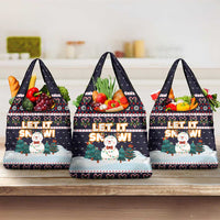 Let It Snow Christmas Grocery Bag Funny Xmas Holiday Patterns - Wonder Print Shop