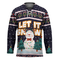 Let It Snow Christmas Hockey Jersey Funny Xmas Holiday Patterns - Wonder Print Shop