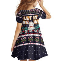 Let It Snow Christmas Kid Short Sleeve Dress Funny Xmas Holiday Patterns - Wonder Print Shop