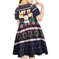 Let It Snow Christmas Kid Short Sleeve Dress Funny Xmas Holiday Patterns - Wonder Print Shop