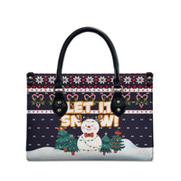 Let It Snow Christmas Leather Bag Funny Xmas Holiday Patterns - Wonder Print Shop