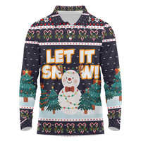 Let It Snow Christmas Long Sleeve Polo Shirt Funny Xmas Holiday Patterns - Wonder Print Shop