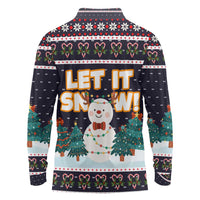 Let It Snow Christmas Long Sleeve Polo Shirt Funny Xmas Holiday Patterns - Wonder Print Shop