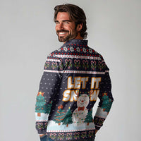 Let It Snow Christmas Long Sleeve Polo Shirt Funny Xmas Holiday Patterns - Wonder Print Shop
