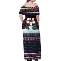 Let It Snow Christmas Off Shoulder Maxi Dress Funny Xmas Holiday Patterns - Wonder Print Shop