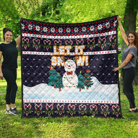 Let It Snow Christmas Quilt Funny Xmas Holiday Patterns - Wonder Print Shop