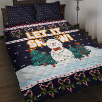 Let It Snow Christmas Quilt Bed Set Funny Xmas Holiday Patterns - Wonder Print Shop