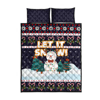 Let It Snow Christmas Quilt Bed Set Funny Xmas Holiday Patterns - Wonder Print Shop