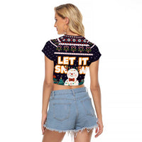 Let It Snow Christmas Raglan Cropped T Shirt Funny Xmas Holiday Patterns - Wonder Print Shop