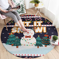 Let It Snow Christmas Round Carpet Funny Xmas Holiday Patterns - Wonder Print Shop