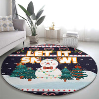 Let It Snow Christmas Round Carpet Funny Xmas Holiday Patterns - Wonder Print Shop