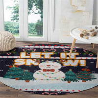 Let It Snow Christmas Round Carpet Funny Xmas Holiday Patterns - Wonder Print Shop