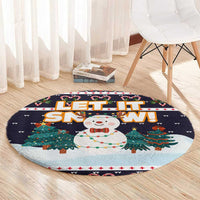 Let It Snow Christmas Round Carpet Funny Xmas Holiday Patterns - Wonder Print Shop