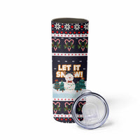 Let It Snow Christmas Skinny Tumbler Funny Xmas Holiday Patterns - Wonder Print Shop