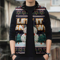 Let It Snow Christmas Sleeveless Puffer Jacket Funny Xmas Holiday Patterns - Wonder Print Shop