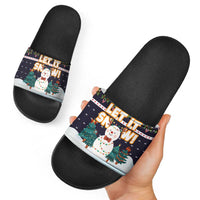Let It Snow Christmas Slide Sandals Funny Xmas Holiday Patterns - Wonder Print Shop