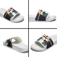 Let It Snow Christmas Slide Sandals Funny Xmas Holiday Patterns - Wonder Print Shop