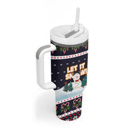 Let It Snow Christmas Tumbler With Handle Funny Xmas Holiday Patterns - Wonder Print Shop