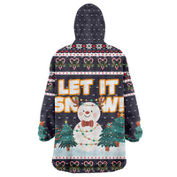 Let It Snow Christmas Wearable Blanket Hoodie Funny Xmas Holiday Patterns - Wonder Print Shop