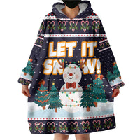 Let It Snow Christmas Wearable Blanket Hoodie Funny Xmas Holiday Patterns - Wonder Print Shop